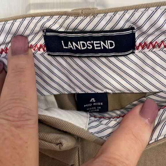 Land’s End beige longer style shorts size 4 Mid rise - Picture 2 of 6
